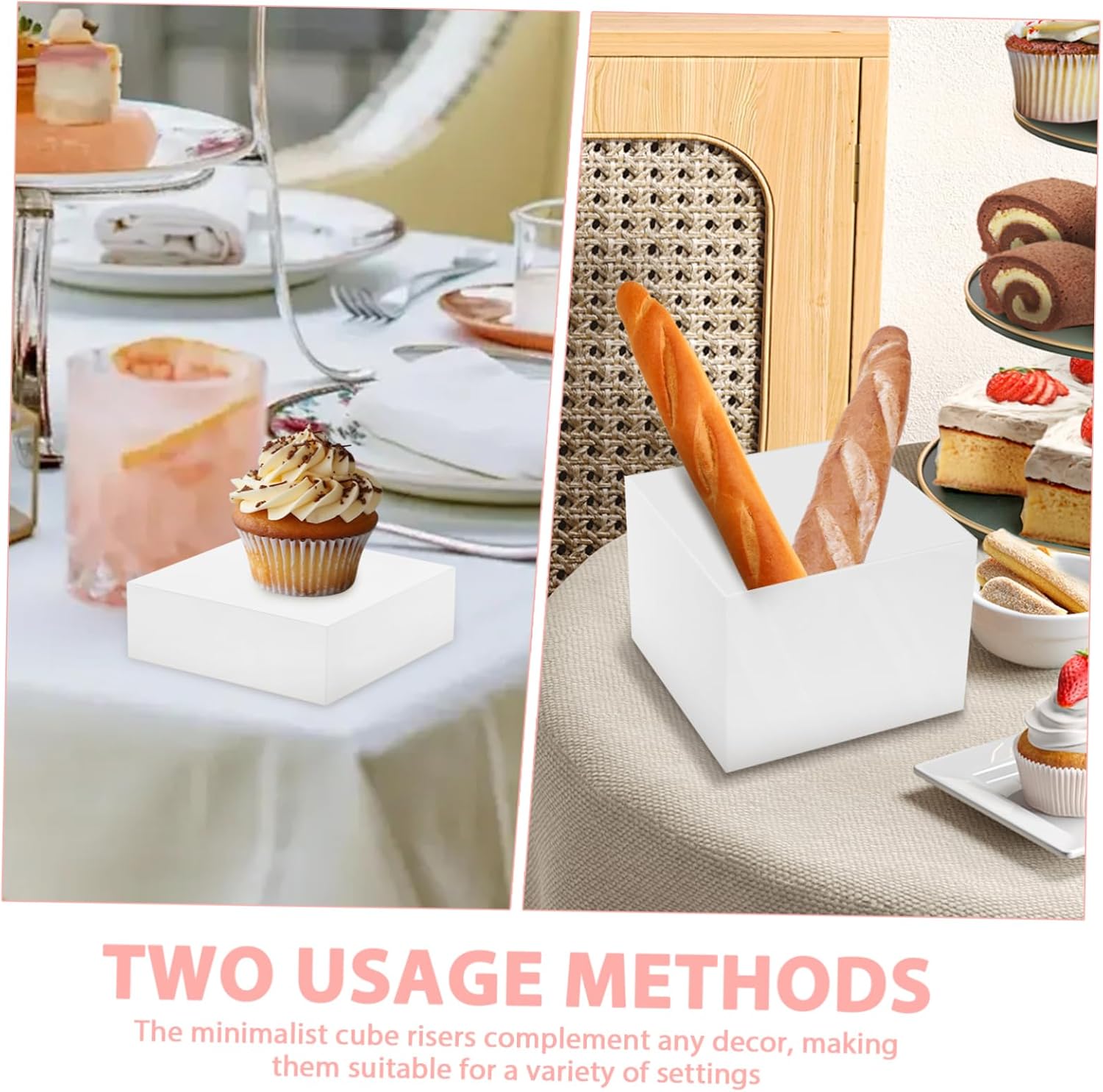 1set Food Risers Display Stands Cube Risers for Buffet Table Elegant Dessert Display for Parties Versatile Food and Figure Holders Stable and Space-saving Design