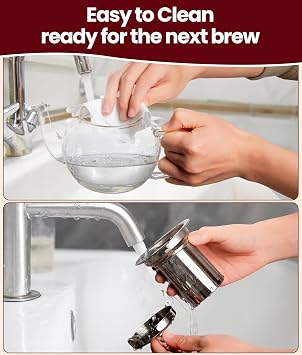 Spring Chef Durable Infuser Teapots for Loose Tea, Borosilicate Glass Teapot with Infuser, Transparent Round Glass Tea Pot 600ML/21.11OZ