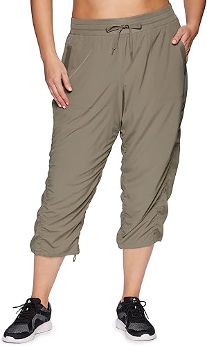 RBX Active - Pantalón capri con cordón para mujer talla grande ligero tejido y a la moda