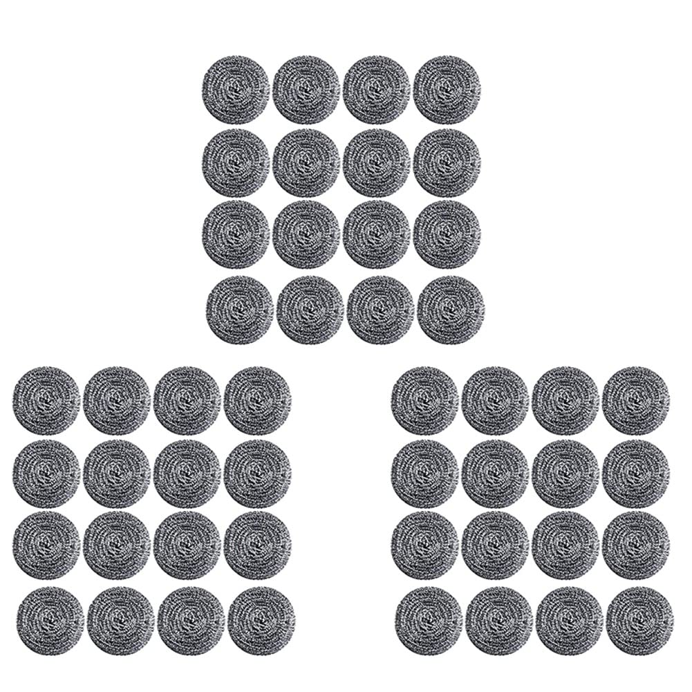 Hndhbfgrt 48 PCS Stainless Steel Sponges Scrubbers, Utensil Scrubber Scouring Pads Ball for Removing Rust Dirty Cookware Cleaner