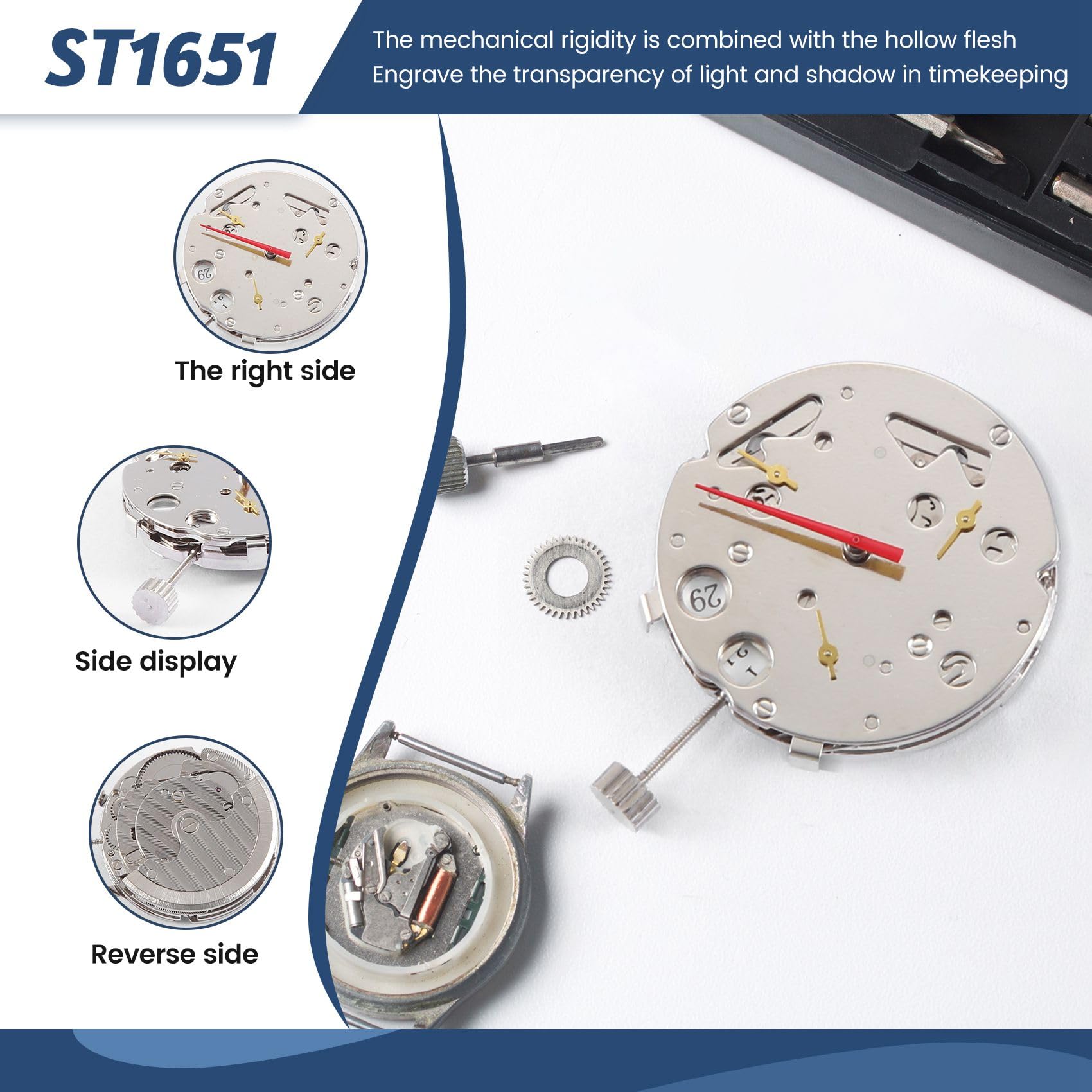 Breeshy ST16 Seagull ST1651 Mechanisches Automatik-Uhrwerk, hergestellt in China, silber
