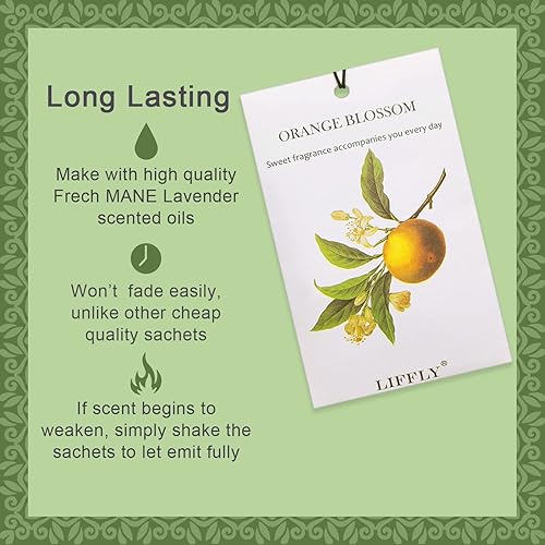 Miniatura 2 de Paquete de 14 sobres de flores de naranja para cajones y armarios, regalo de larga duración