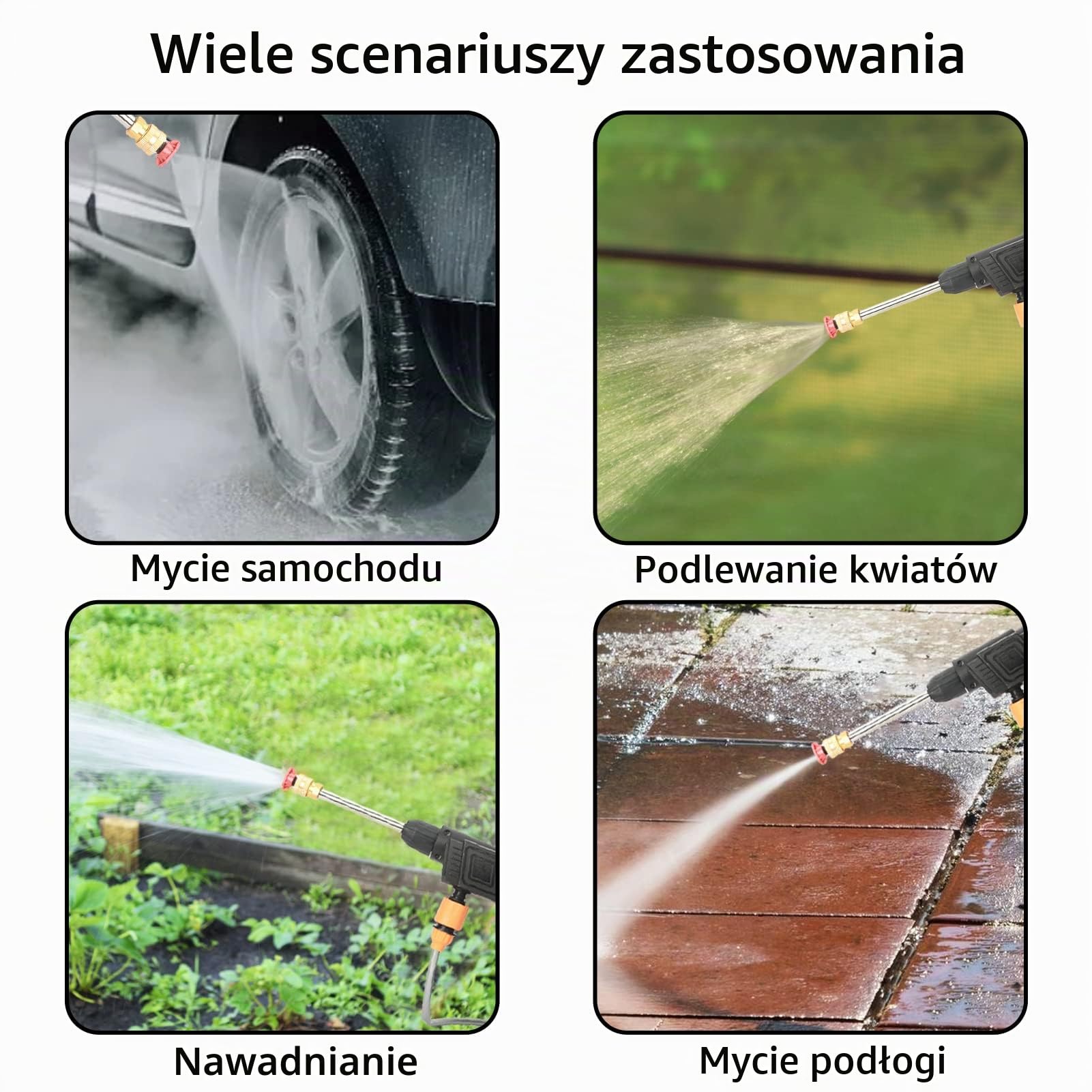 1 zestaw bezprzewodowych myjek wysokociśnieniowych, przenośna elektryczna myjka ciśnieniowa 24 V, elektryczna myjka ciśnieniowa do samochodów, podjazdów, domów, tarasów, ogrodzeń, środków czyszczących