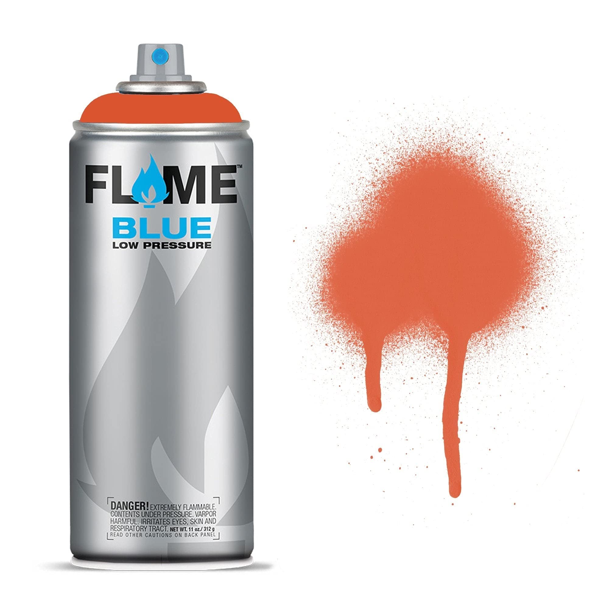 Molotow Flame Blue Spray Paint - Matt Acrylic 400ml Can Orange FB-212
