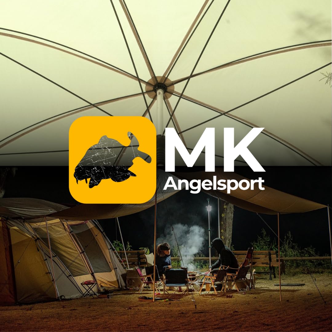 MK-Angelsport Mega, ombrellone da pesca, XXL, 3 m, per pescatori, tenda da pesca, ombrellone da campeggio, senza parete laterale, verde, Grandes
