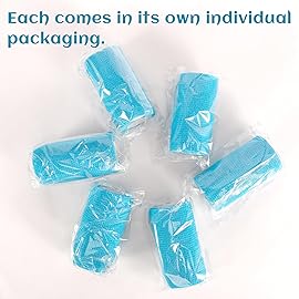 WeTop 6 Rolls Elastic Self Adhesive Bandage Wrap 4 Inch, Breathable Non Woven Cohesive Bandage, Vet Wrap for Dogs, Ankle Sprains Swelling Tape, Sports Athletic Tape Blue