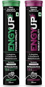 Vitality Booster Combo Pack for Man & Woman | Strength & Stamina Boosters | Herbs Ingredient, Arginine, Carnitine | 15 + 15 Effervescent Tablets