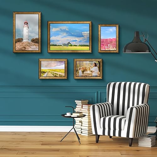 Miniatura 7 de AUEAR, Marco de fotos de 8 x 12 pulgadas sin paspartú para exhibir póstermarcos de fotos de 8 x 12 pulgadas, marco de fotos de vidrio templado para