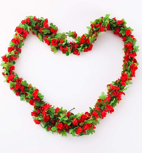Miniatura 6 de Charmly 6 guirnaldas de flores artificiales de seda falsas de 45 pies de 5.9ft para colgar, plantas de hiedra, hogar, hotel, oficina, boda, fiesta,