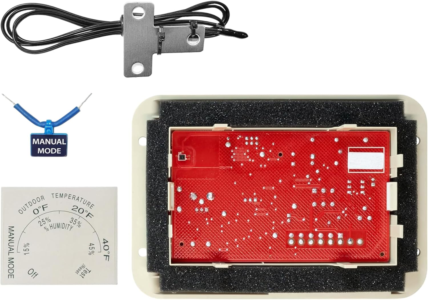 Almond-colored Model 56 Automatic Whole House Humidifier Control Humidistat with Outdoor Temperature Sensor for Whole-House Humidifiers, Low Voltage 24VAC