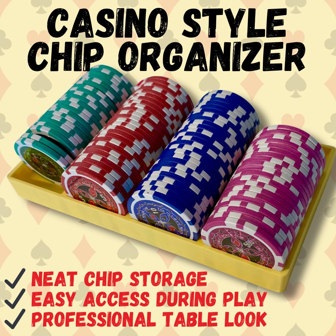 JOY JUNCTURE Poker Chip Tray with Name Text – Personalized Poker Chip Holder Rack for Home Poker Tables | Lightweight Plastic Casino Style Organizer Gift 1