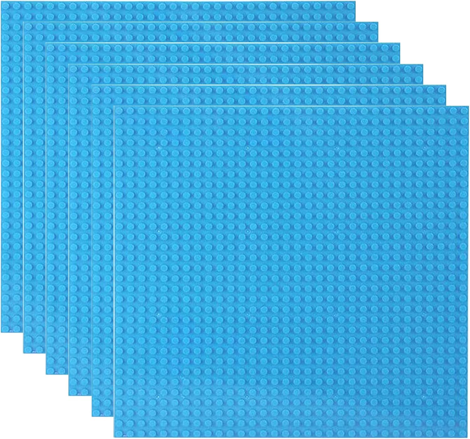 Classic Baseplates for Lego, 10" x 10" Building Brick Base Plates 32x32 Stud, 100% Compatible with All Major Brands Baseplates for Building - Light Green 6pcs