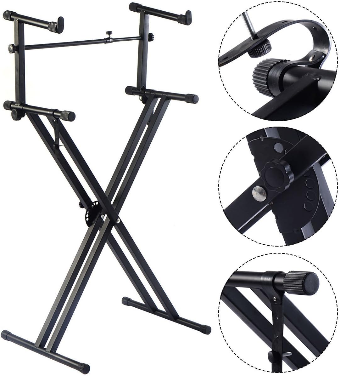 Pro 2Tier X Style Dual Keyboard Stand Adjustable
