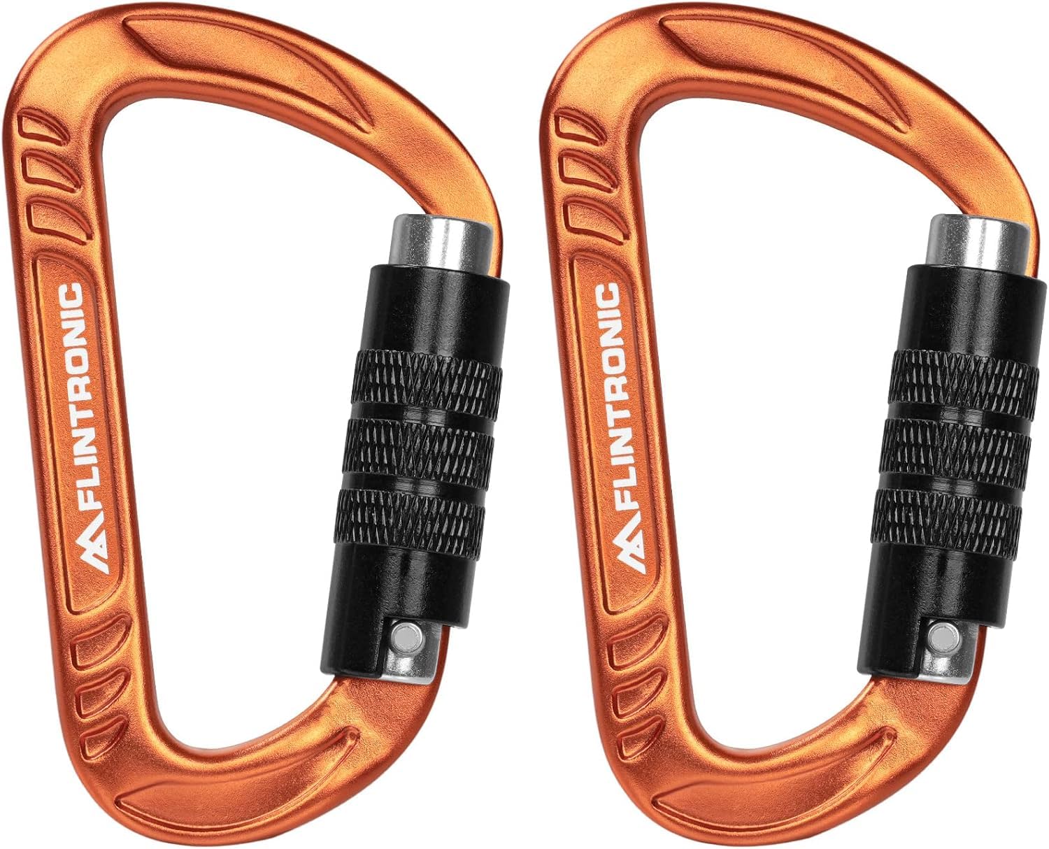 Flintronic Mousqueton Verrouillage, Mousqueton en Alliage d'aluminium, Mousquetons Robustes Forme D, pour Hamac, Camping, Randonnée, Ski, Vélo