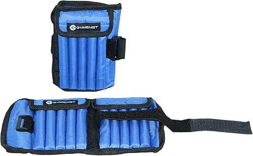 Vista 7 de Gymenist Par de pesas ajustables para tobillo que se pueden ajustar fácilmente con palos de metal, juego de 2 pesas para ejercicio de muñeca