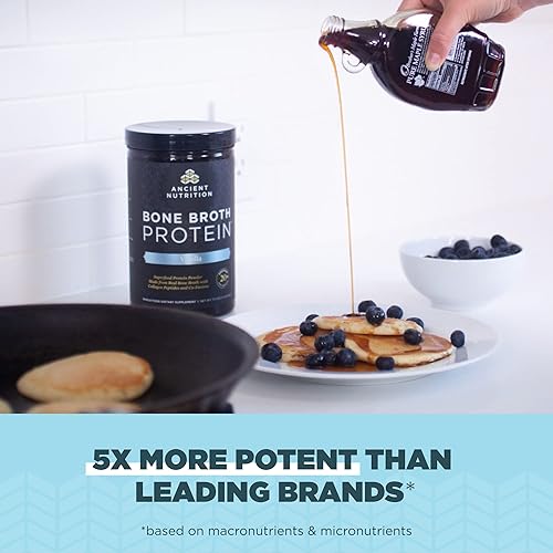 Miniatura 7 de Ancient Nutrition Polvo de proteína de caldo de hueso de res, caramelo salado, 20 porciones + polvo de proteína de caldo de hueso, vainilla, 20