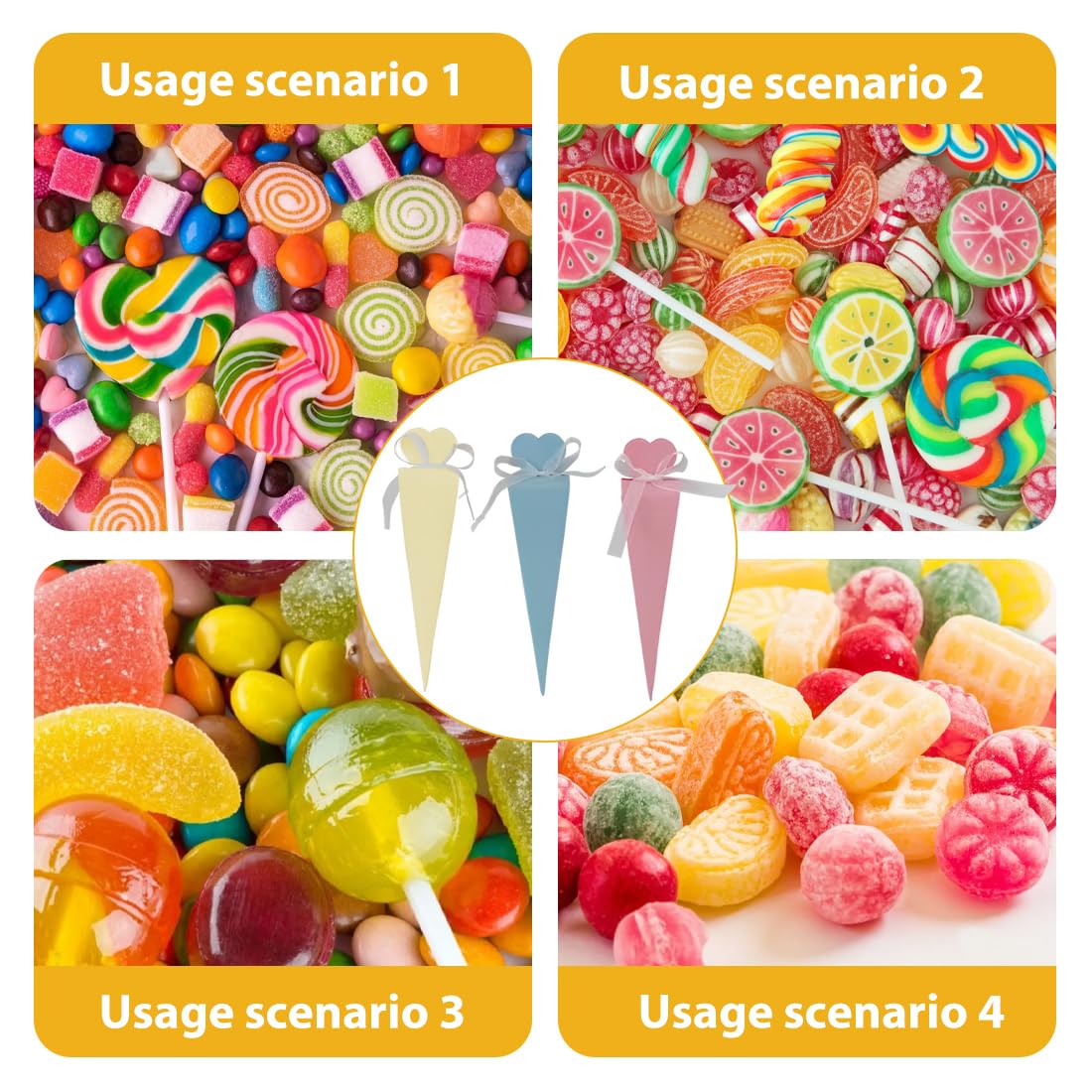 IKOPFLN 16 Pezzi Scuola Cono Ragazze Zucchero Cono Craft Kit Riempimento Busta Scuola