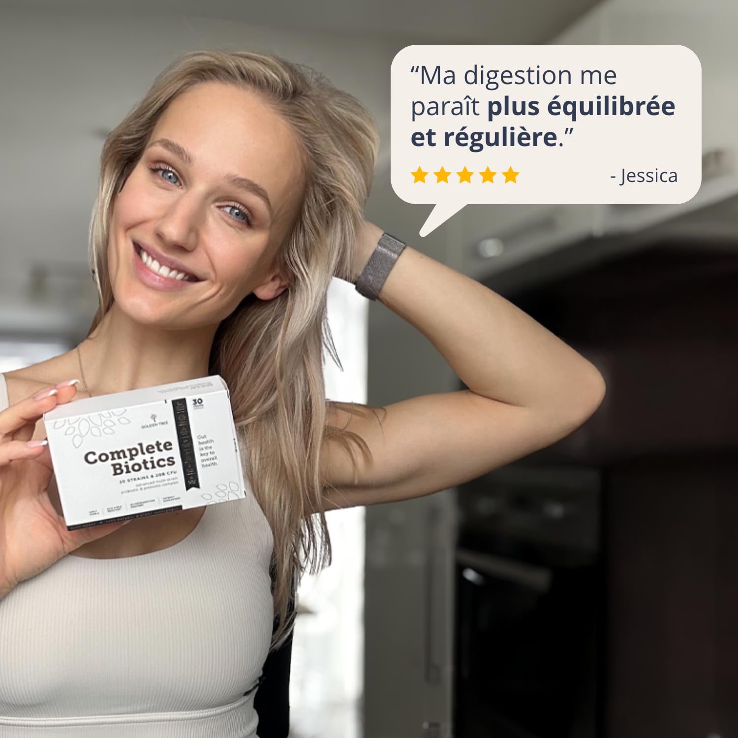 Golden Tree Complete Biotics – Probiotiques, 30 gélules | Avec 20 cultures et souches bactériennes, 20 milliards d’UFC par dose journalière, Gélules gastro-résistantes