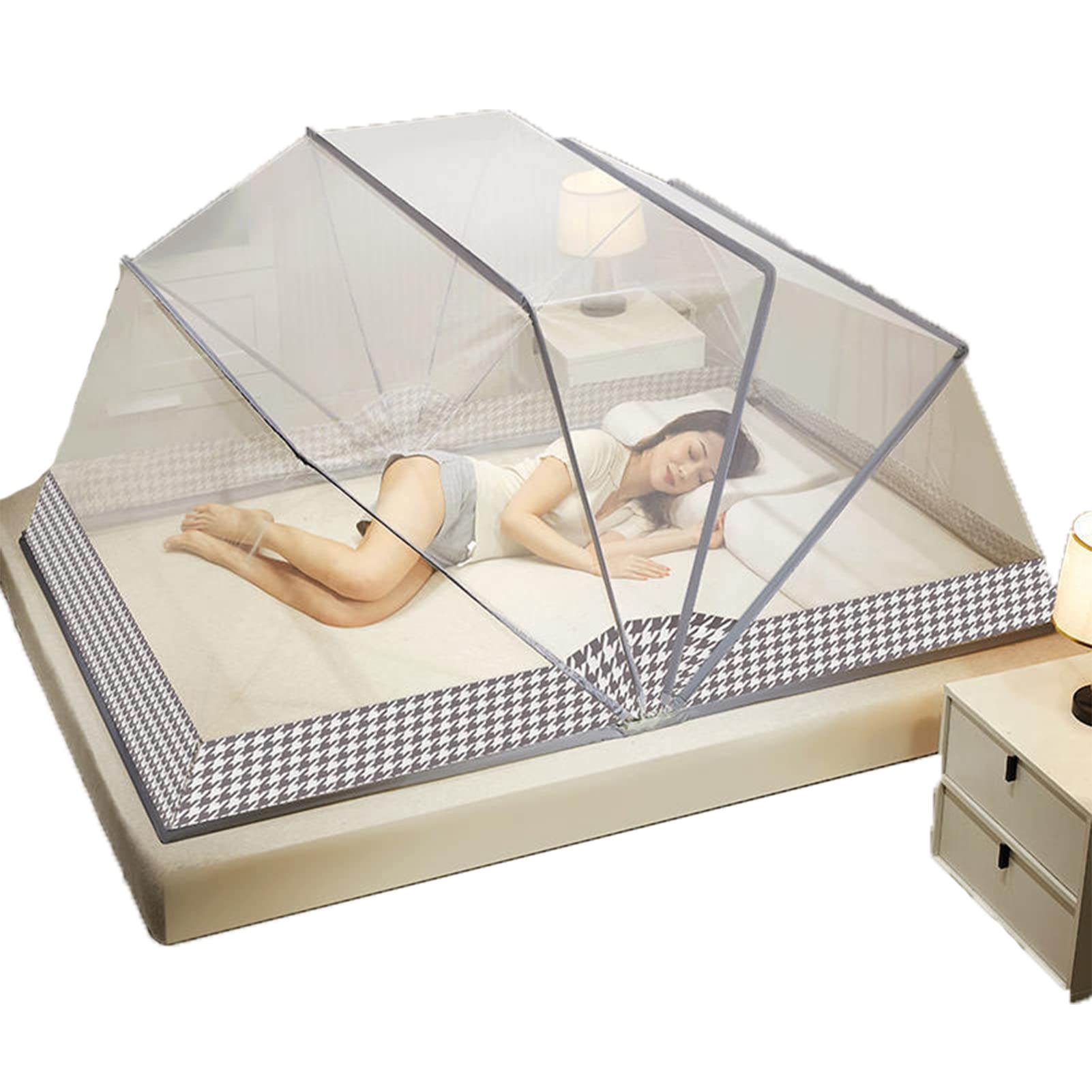 GJMSSMY Portable Mosquito Mesh,Heightened Folding Mosquito Net Tent No Installation Mosquito Net Convenient Breathable Easy to Install and Wash for Bed Courtyard Traveling,B,80 * 190 * 120