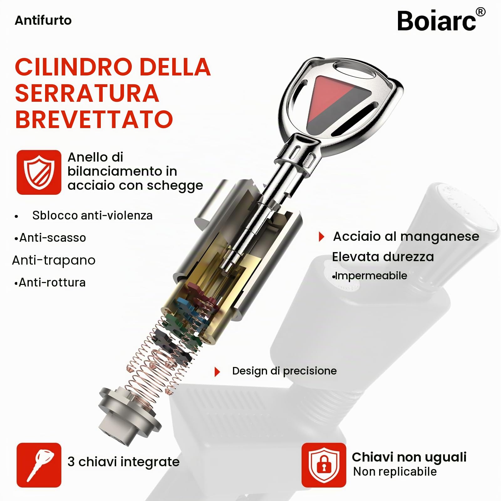 Serratura a pedale per auto, antifurto, blocco frizione del freno in acciaio inox, blocco pedale, immobilizzatore automatico, installazione rapida per auto, SUV, Van Camper (X15)