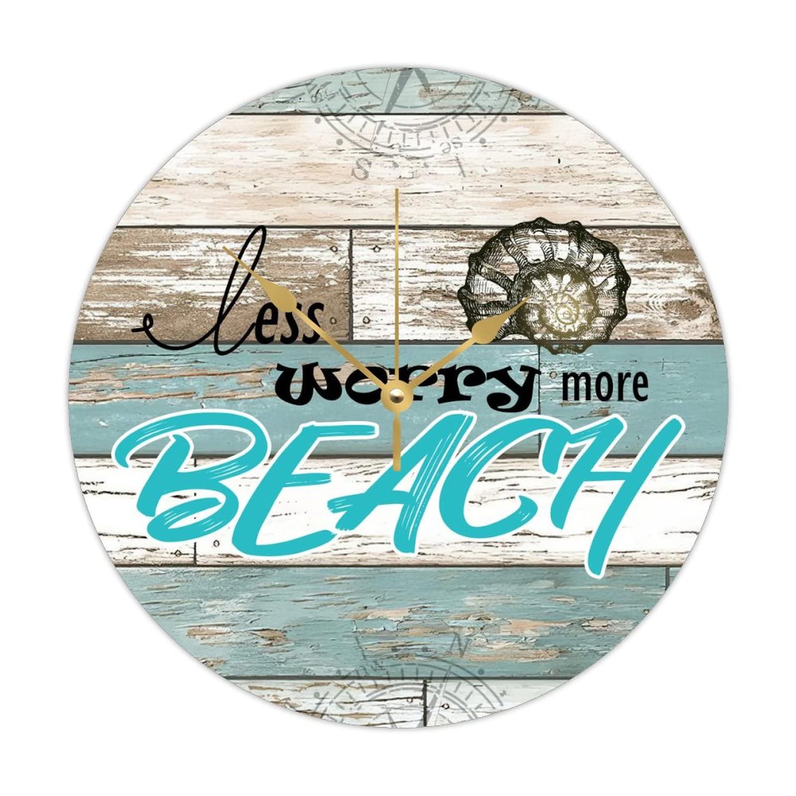 Horloge de plage silencieuse Less Worry More contre le bruit tic-tac