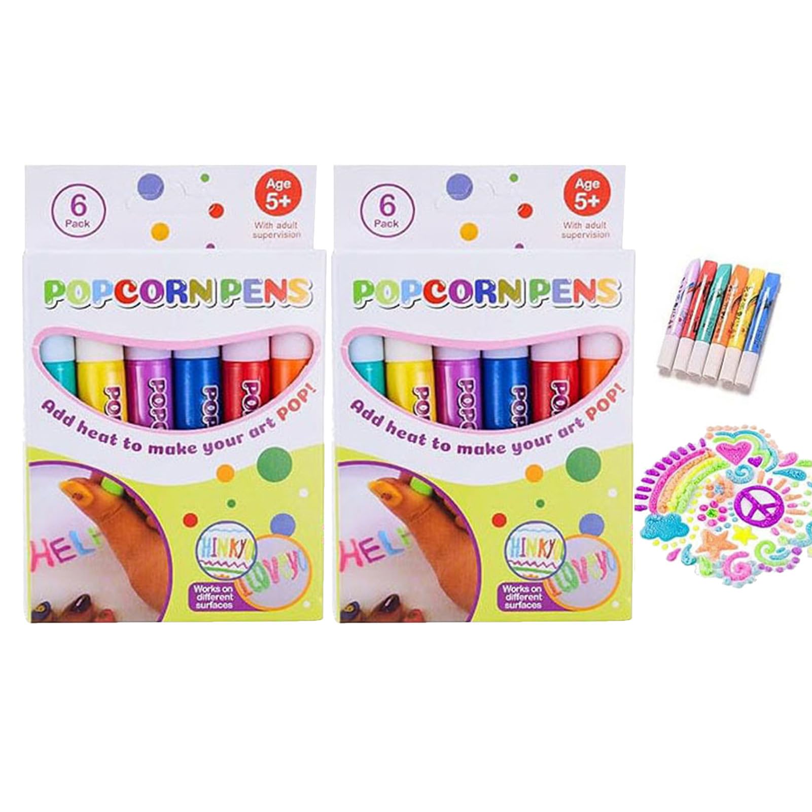 Magic Puffys Penne Bubble Pen, Magic Popcorns Pen, 1/2/3-Set Bubble Popcorns penne disegno, Magics PuffyPens, PopcornPens, Stampa Bubble Pen Puffys 3D Art Safe Pen