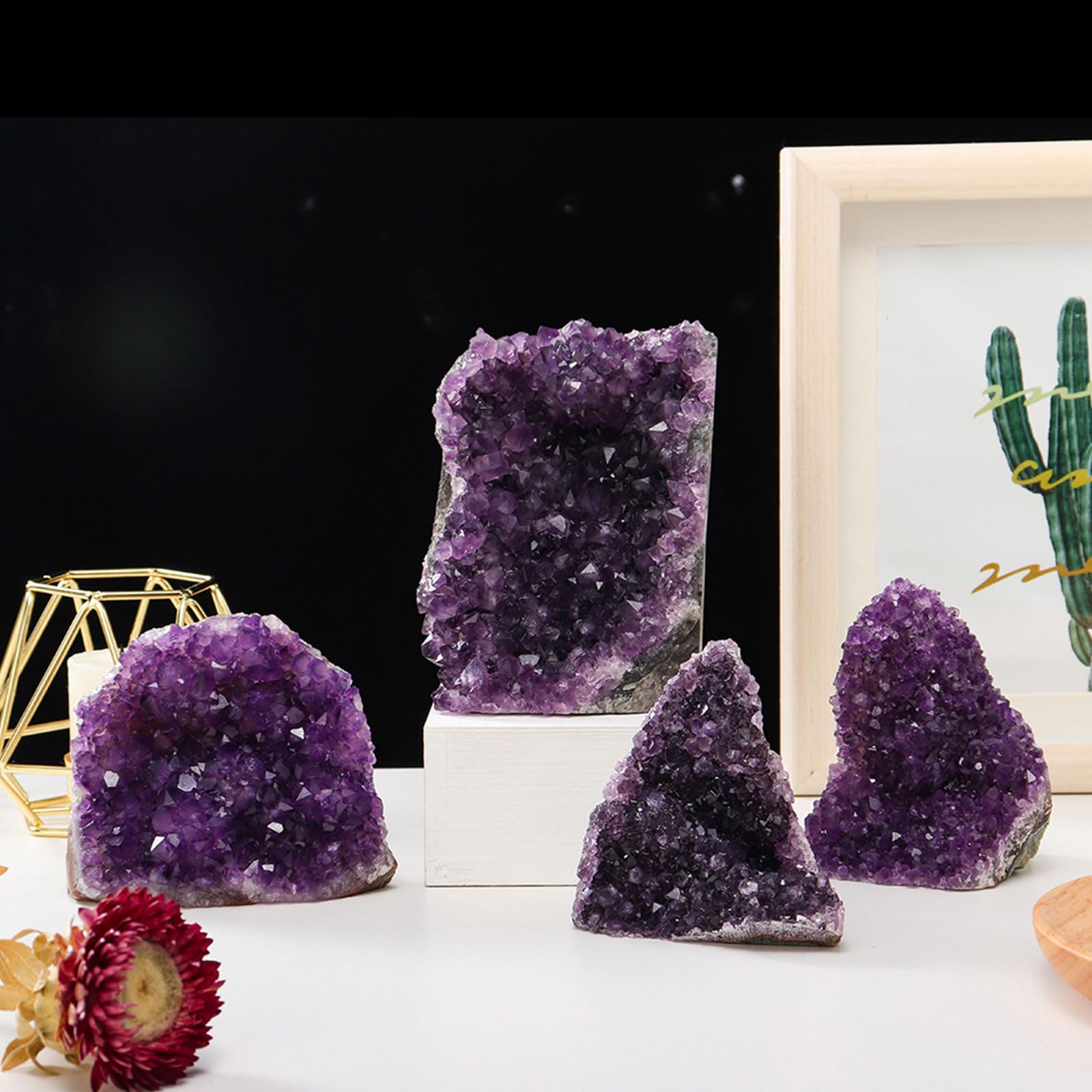 Geode Druzy di Ametista Naturale Cluster di Rocce di Pietre di Cristallo curative Esemplare di Pietra preziosa di Ametista per Il bilanciamento dei Chakra, la Stregoneria,500~600g