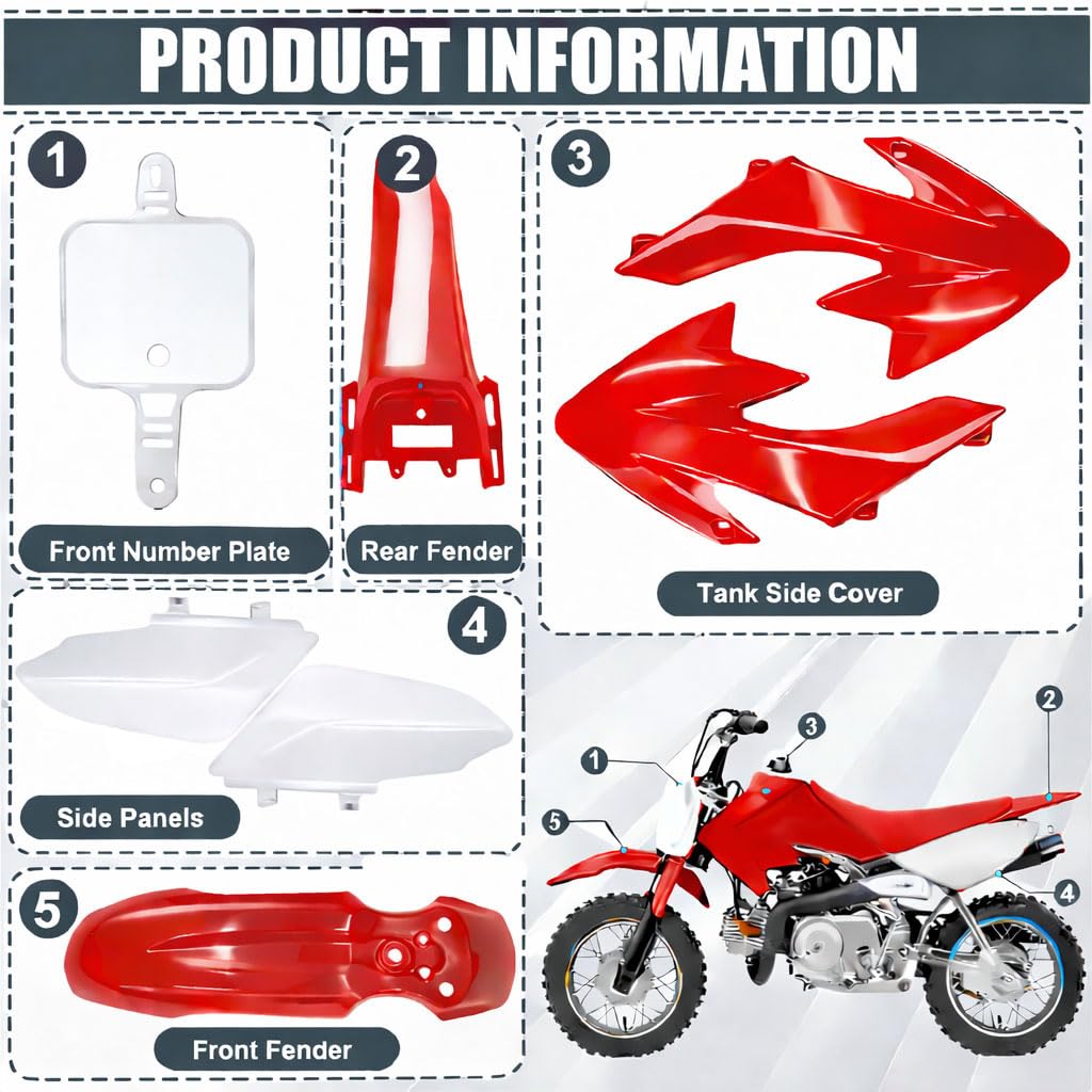 Amazon.com: Podoy CRF50 Body Fender Kit for Compatible with XR50