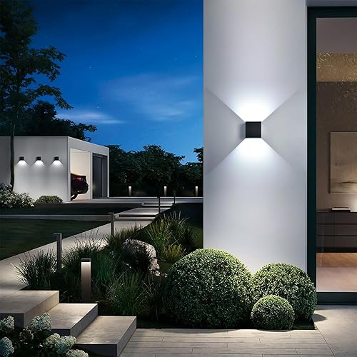 Miniatura 7 de 2 Pack LED 20W Outdoor Sconce Wall Lights Interior/Exterior Up and Down Lights IP65 Waterproof Sconce Outdoor Lighting Fixtures Square Aluminum Wall