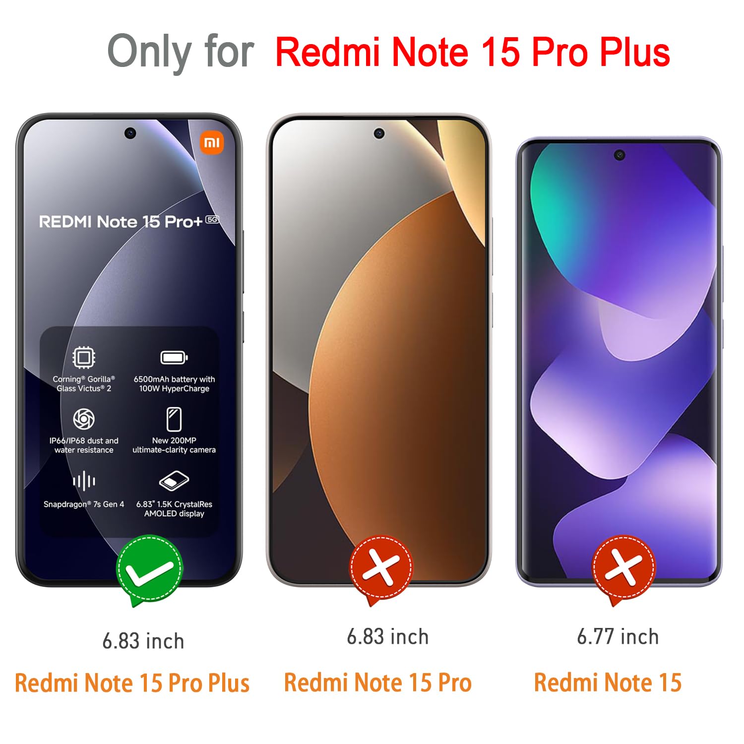Heioloo [2 Pezzi 3D Vetro Temperato per Xiaomi Redmi Note 15 pro plus 5G, [2 +2 Pezzi ] Pellicola Protettiva con Pellicola Fotocamera, Senza Bolle, 9H Durezza, Anti Graffi, Anti-Impronte
