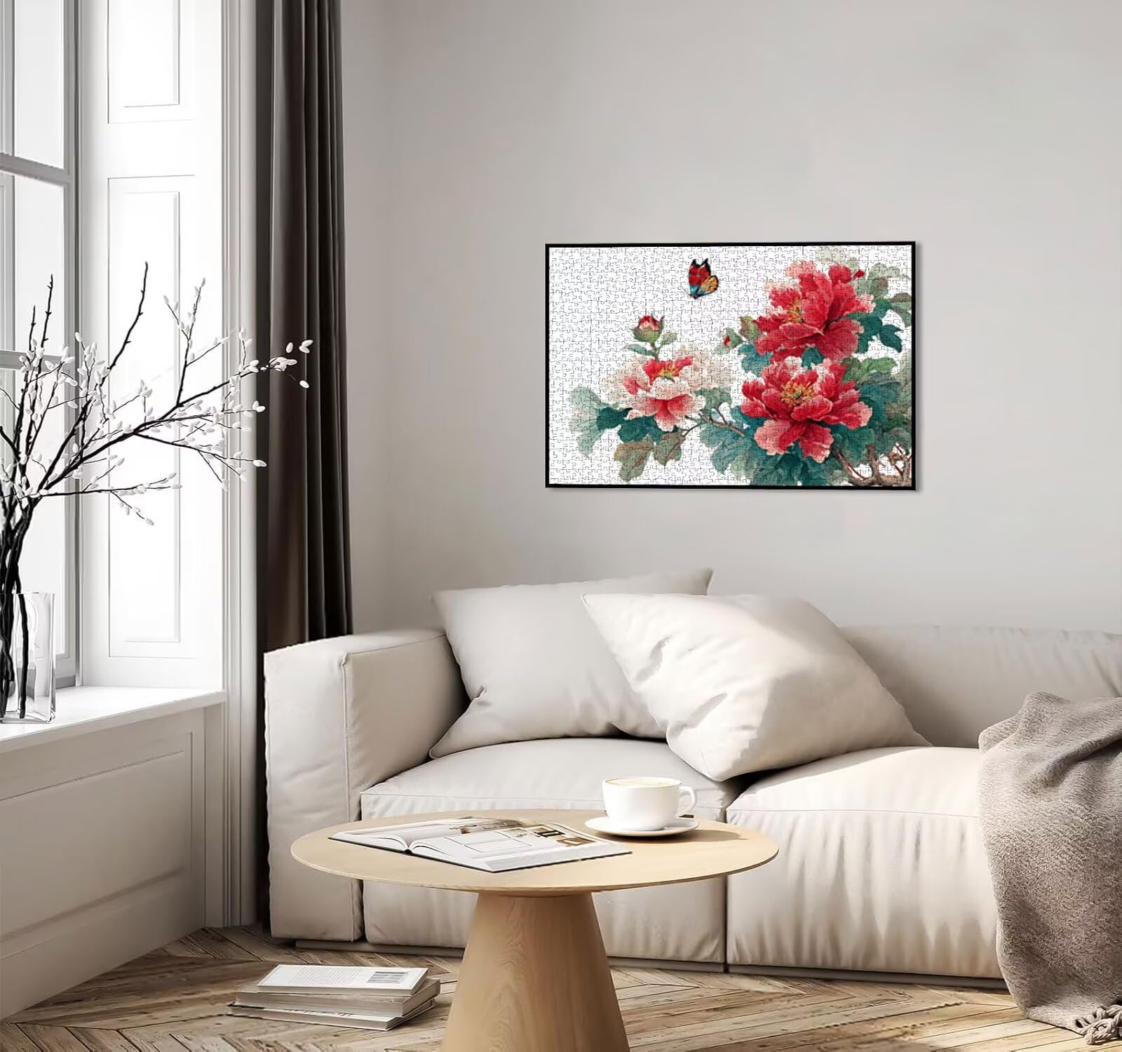 Puzzle dla dorosłych 5000, kwiat piwonii, motyl 5000 elementów, puzzle dla dorosłych, klasyczne gry edukacyjne, gry i zajęcia rodzinne, do dekoracji ścian domu, pomysł na prezent R0KH-628