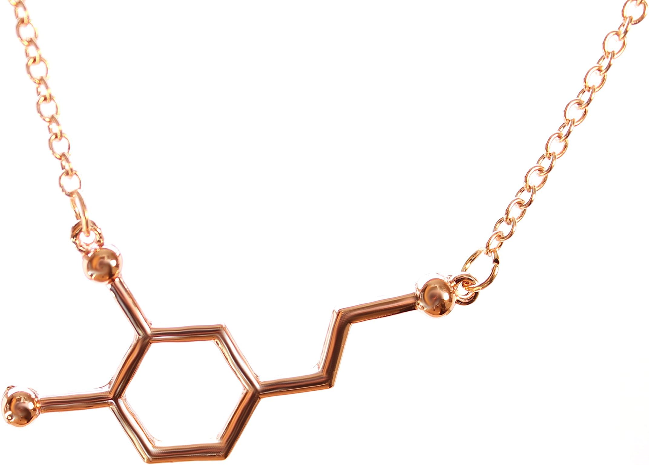 Serebra JewelryDopamine Molecule Pendant with Necklace Colours: Silver Gold Rose Gold