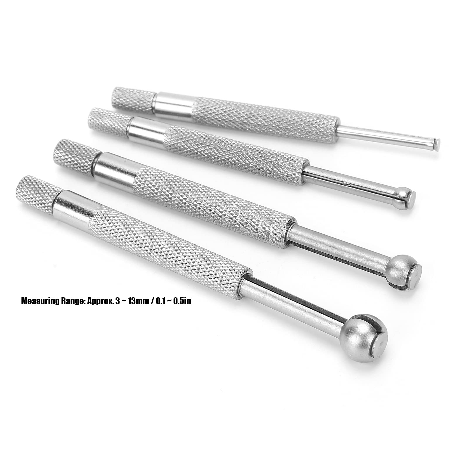 ANKROYU 4 Pcs 3 to 13mm Hole Bore Gauge, Ball Inner Hole Gauge Tool, Ball Telescopic Gauge with Non Slip Handle, Ball Hole Gauge Tool for Measuring Hole Slit