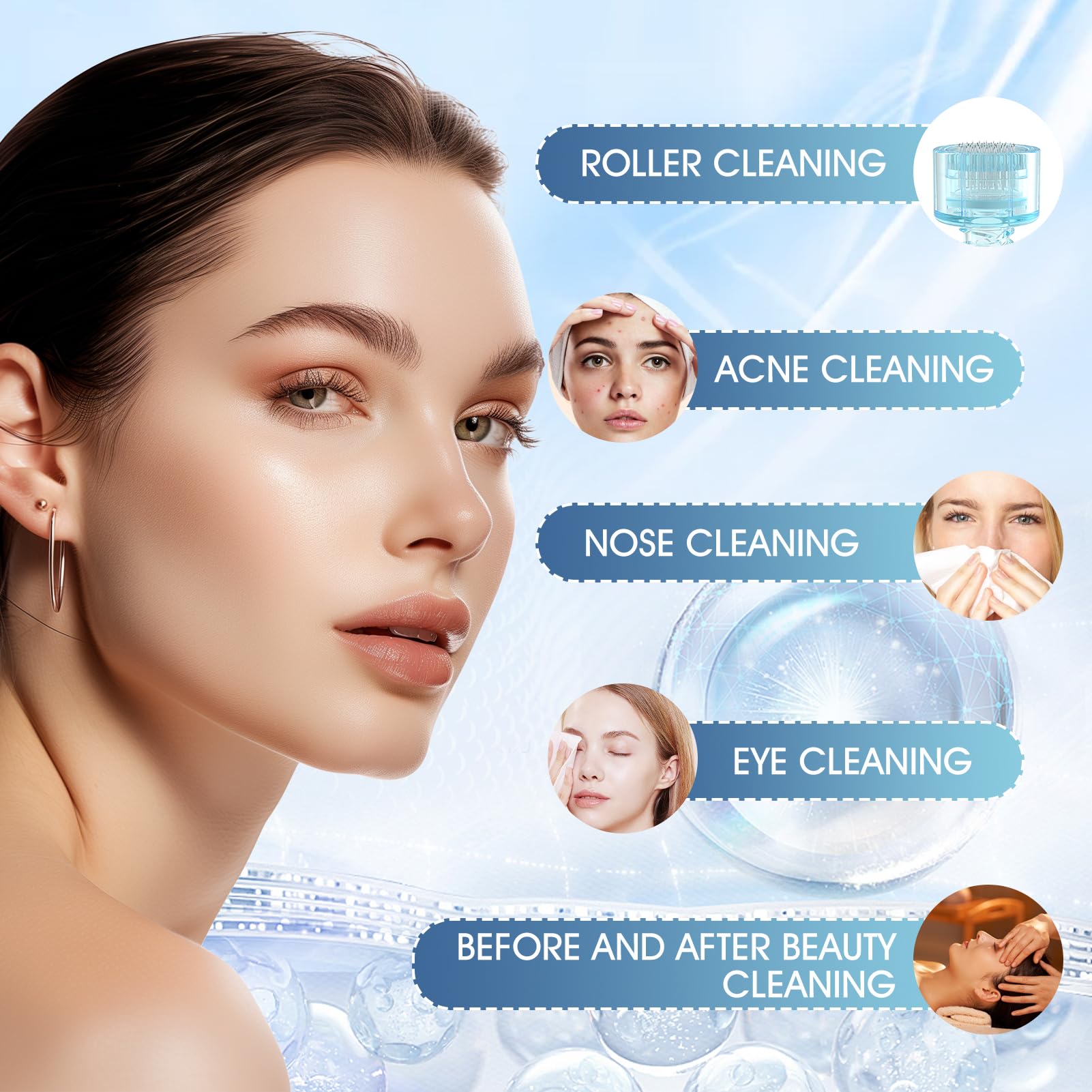 Microneedling Viso Roller Cleaner, Derma Roller Cleaner, Spray Roller Cleaners, Adatto per Rulli, Microaghi, Derma Stamp, Pulizia Rapida ed Efficiente, 100ml