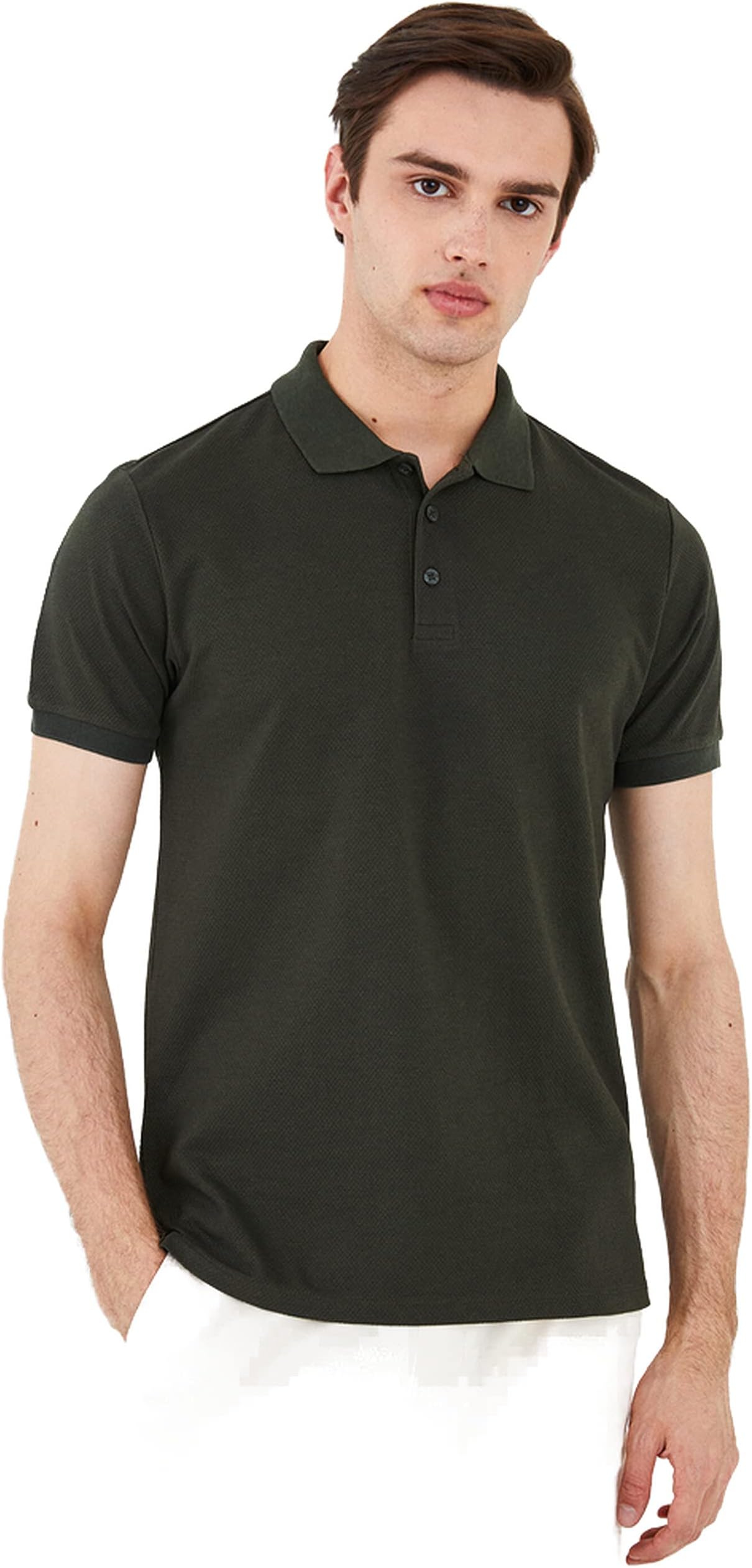 LC WaikikiCASUAL Polo Neck Short Sleeve Combed Cotton Men's T-Shirt