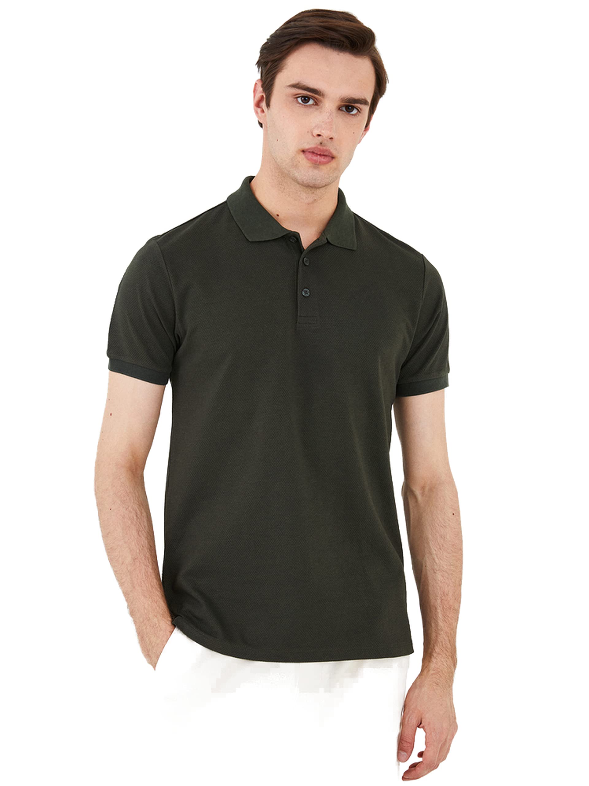 LC WaikikiCASUAL Polo Neck Short Sleeve Combed Cotton Men's T-Shirt