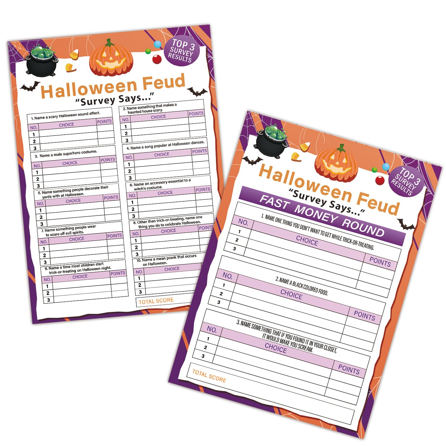 Halloween Feud Game, Halloween Friendly Feud Quiz - Pack of 30 Feud Cards +  3 Fast Money Round Cards, Games for Family, Office, Class, Group, Halloween  Decorations, Birthday Party Games (WSJEV02) : Amazon.sg: Toys