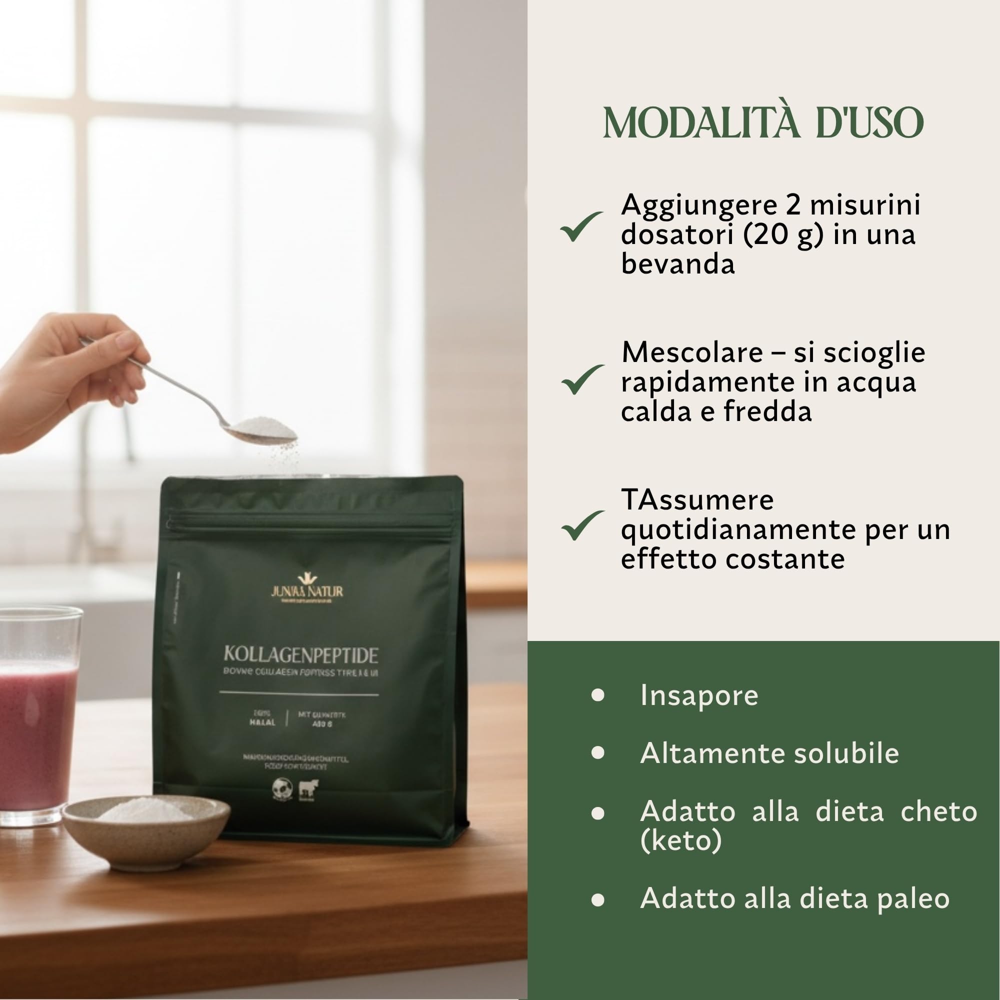 Collagene in Polvere 920 g (Confezione da 2) – Peptidi di Collagene Idrolizzato ad Alto Dosaggio – Proteine 17 g per Porzione, Halal – Collagene di Manzo Tipo 1 e 3 per Pelle Capelli Unghie