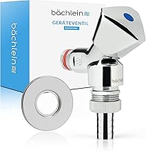 Bächlein Universal Device Valve, Self-Sealing, Machine Connection Valve with Backflow Preventer, Appliance Sloped Seat Valve