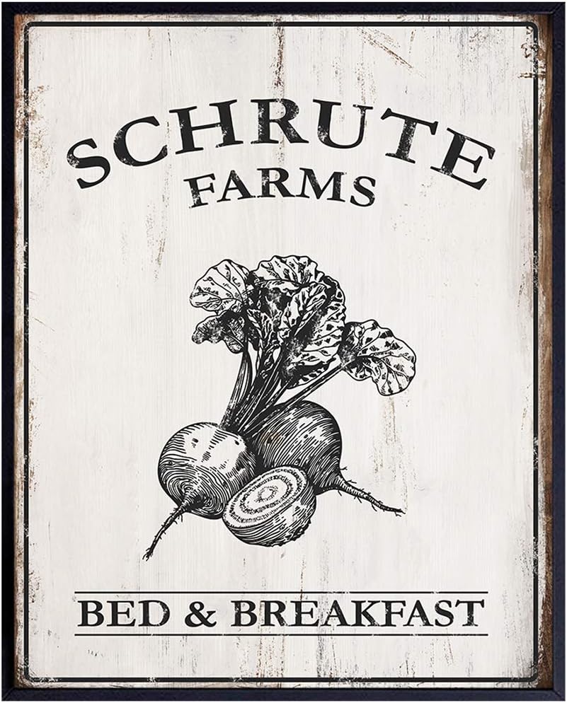 Schrute Farms Bed and Breakfast Poster Print - Funny 8x10 Wall Decor, Home Art Decoration - Unique Humorous Gift for The Office TV Show, Michael Scott, Dwight Schrute Fans - Unframed Photo Picture