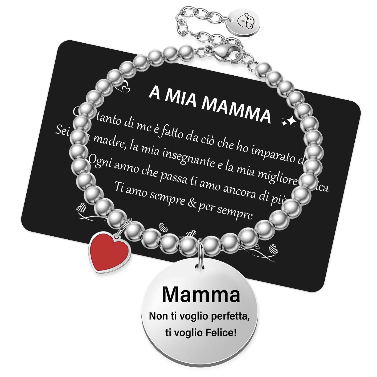 Chritice Regalo Amica Mamma Nonna, Bracciale Donna Acciaio con Frasi Bracciale Amicizia Donna Regalo Amica Bracciali Donna Bracciale Donna Amicizia Bracciale Amica Regalo Donna Regalo Mamma Nonna