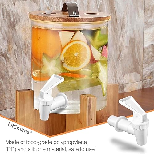 Miniatura 6 de LifCratms Juego de 2 grifos de repuesto sin BPA, grifo dispensador de agua de plástico blanco, grifo de agua reutilizable, palanca de agua para