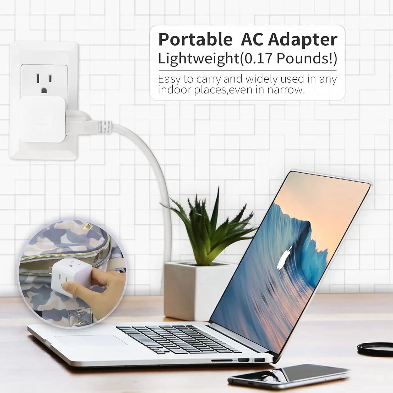Outlet Adapter Power Plug Splitter Wall Strip Cube US CA ME Electrical AC Power Strip TR Grounded 3 Prong (4 Side Way Out)
