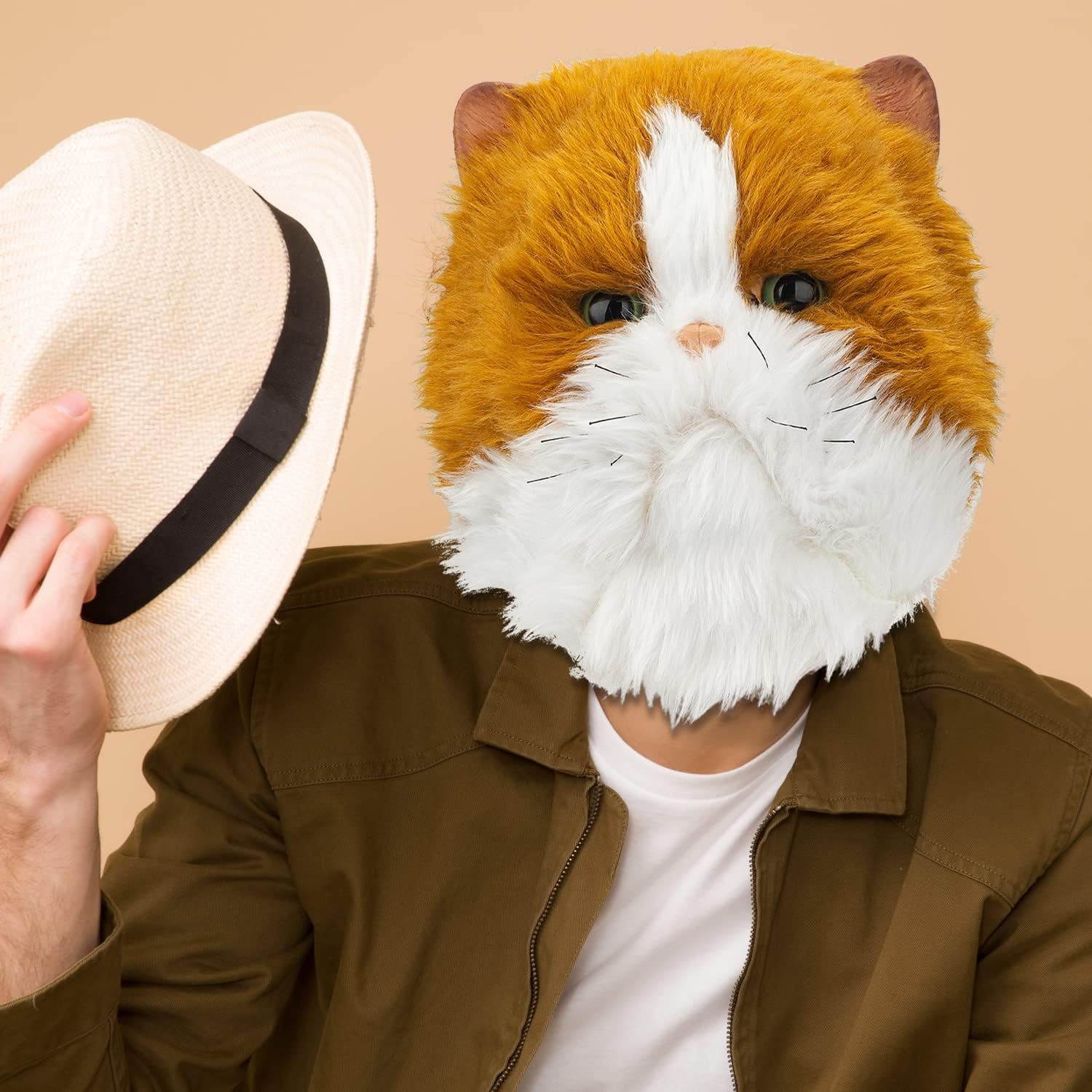 PartyHop Plush Cat Head Mask Cute Kitten Animal Latex Realistic Full Head Masks Fancy Dress for Halloween Carnival Costume Party - Image 2