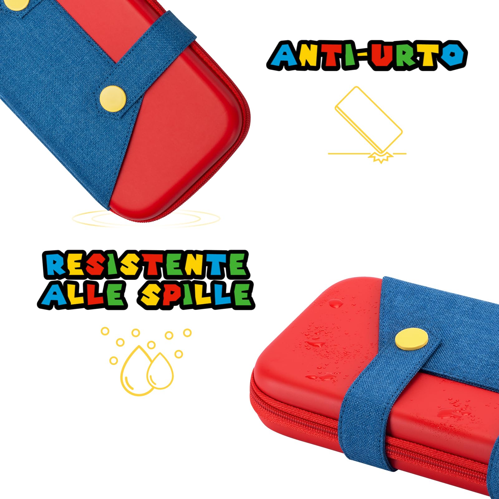 PALPOW Custodia Compatibile con Nintendo Switch 2, Switch 2 Case Protettiva con 10 Slot per Cartucce di Giochi, Borsa Portatile per il Trasporto e lo Stoccaggio - Rosso Blu