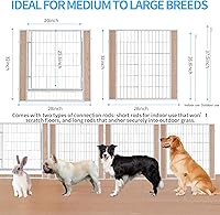 Vista 3 de Cerca para perros resistente de 32 pulgadas de altura - Valla para mascotas interior y exterior para perros medianos y pequeños - Corral plegable