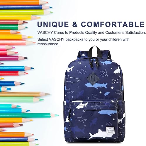 Miniatura 7 de VASCHY - Mochila ligera resistente al agua, mochila casual para hombres y niños, tiburón