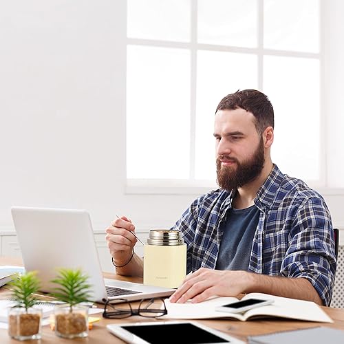 Miniatura 8 de Tarro térmico aislado para sopa para niños y adultos, contenedor térmico de acero inoxidable de 27 onzas con cuchara, aislamiento de triple capa