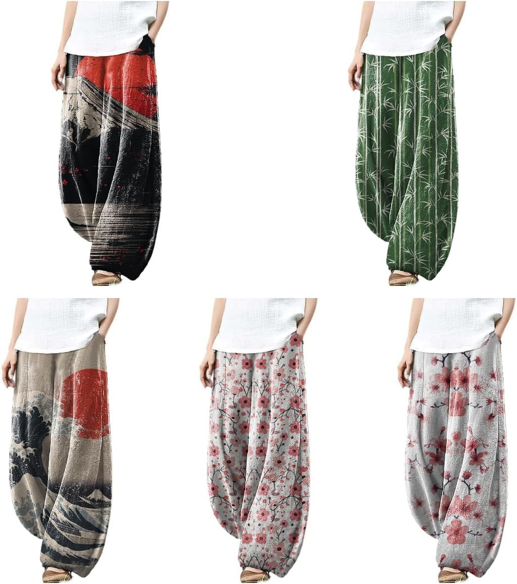 Beach Pants for Women Comfortable Soft Palazzo Pants with Pockets Flowy Pants for Women Fashion Pants for Women - Image 3