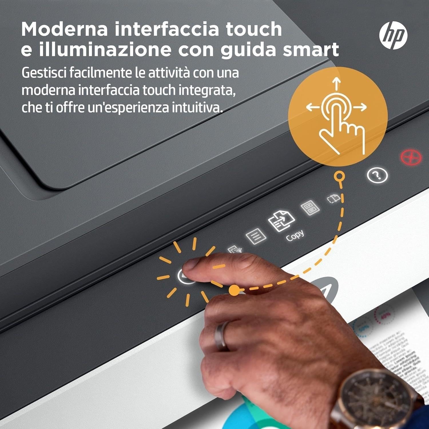 HP Smart Tank 7605 Stampante Multifunzione a Colori, Serbatoio d'Inchiostro, Fino a 12000 Pagine Nero, 8000 Pagine Colore, F/R Automatica, Wi-Fi, Grigia